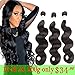 Grand Nature 9A Unprocessed Brazilian Virgin Remy Human Hair Extensions Body Wave Bundles Deal Natural Black Color Can Be Dyed Bleached (With Lace Closure)