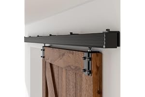 AONAYIOA 96"/8FT Box Rail Hardware Heavy Duty Sliding Barn Door Track, Aluminium Alloy Wall Mount Kit for Single Door, Smooth