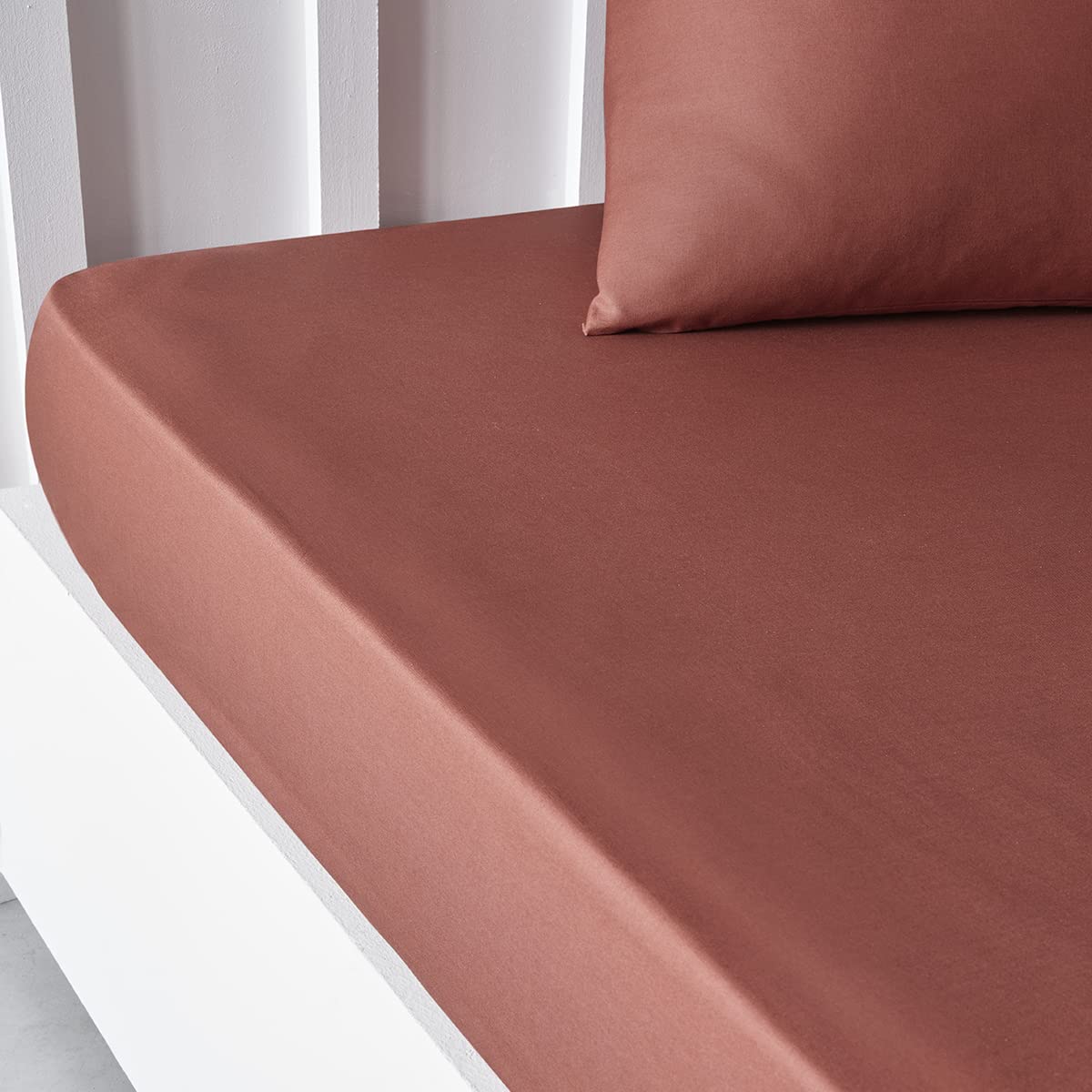 TODAY Essential Fitted Sheet 160 x 200 cm Double 100% Cotton Plain