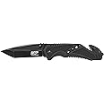 Smith & Wesson M&P SWMP11B 8.9in High Carbon S.S. Folding Knife with 3.8in Tanto Point Blade and Aluminum Handle for Outdoor, Tactical, Survival and EDC, One Size, Black