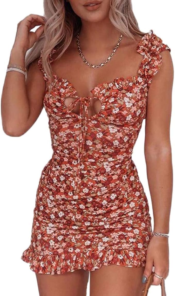 discountstore145 Dresses for Lady Sexy Ruffled Straps