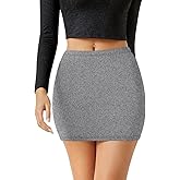 Sweet Hearts Womens Elastic Waist Mini Pencil Skirt - Cotton High Waist Above Knee Basic Bodycon Short Skirt Made in USA