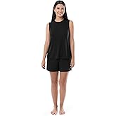 Fruit of the Loom womens Breathable Tank Top and Short 2 Piece Sleep Set