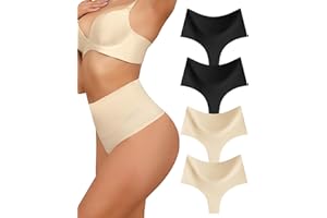 Levao High-Waist Thong Shapewear for Women Tummy Control Seamless Panties, No Show, Postpartum Underwear, S-XXL