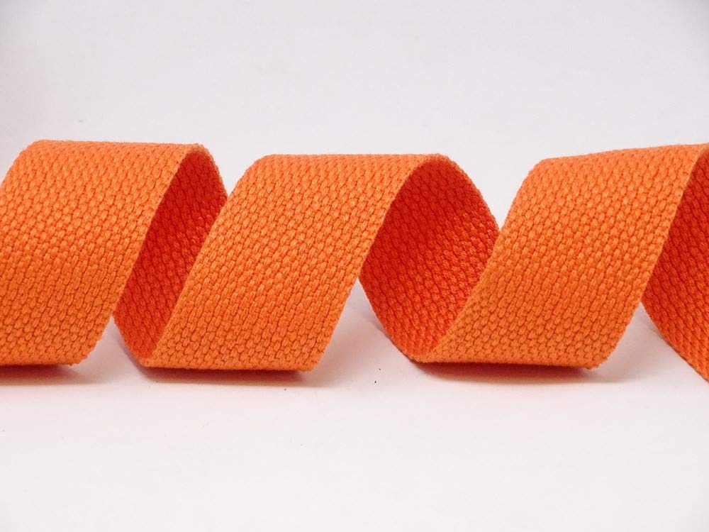Berties Bows Cotton Blend Heavy Weight Webbing x 5 mtr, Orange, 5m