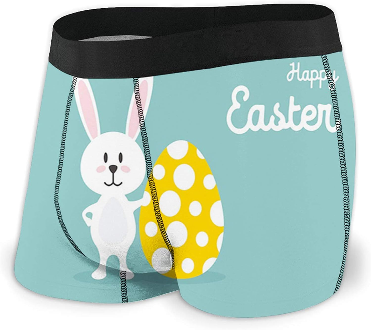 Men's Boxer Briefs Illustration of Adorable Easter Rabbit Holding a