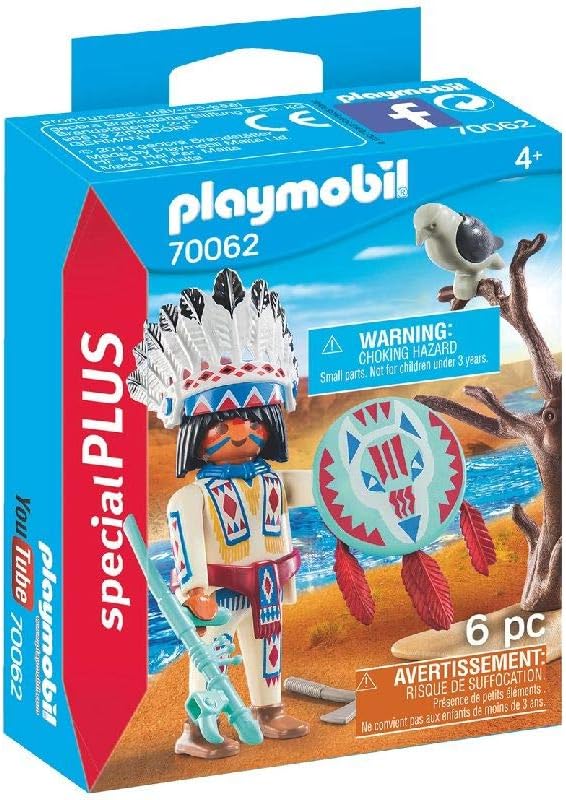 PLAYMOBIL- Special Plus Especial Indio Americano, Color carbón (70062): Amazon.es: Juguetes y juegos