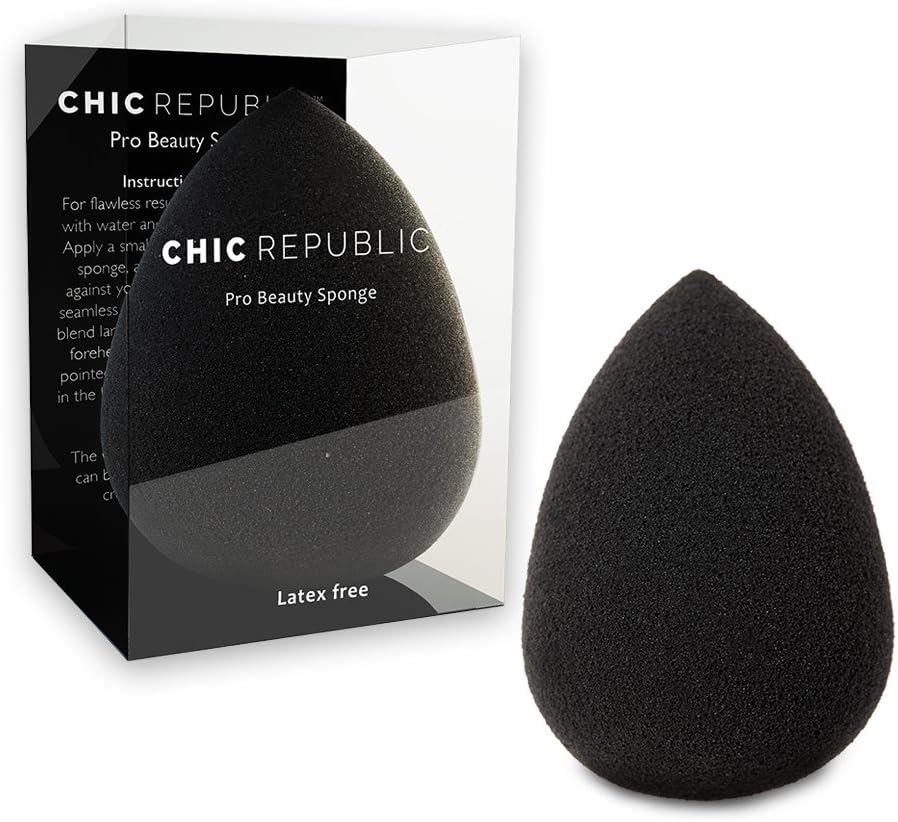 Beauty Makeup Sponge Blender - Blend Conceal Contour and Highlight - Flawless Makeup Application - Eco Friendly Latex Free and Hypoallergenic - Black