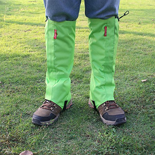 Winis Snow Gaiters Hiking Camping Mountain Climbing Leg Gaiters Oxford Waterproof Dustproof Antiwater Leg Cover Breathable Anti-bite High Gaiters Leg Protection Guard Boot Guardian (1 Pair) (Green) - Thumbnail 7