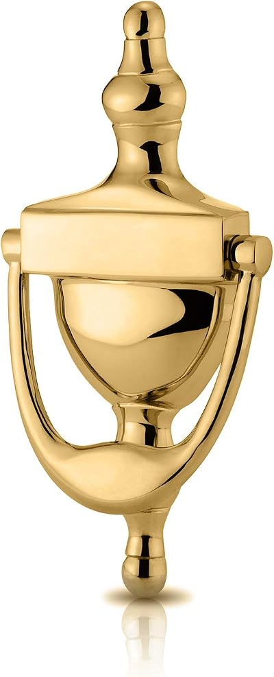 XFORT Traditional Door Knocker Polished Brass Victorian Urn Front Door Knocker