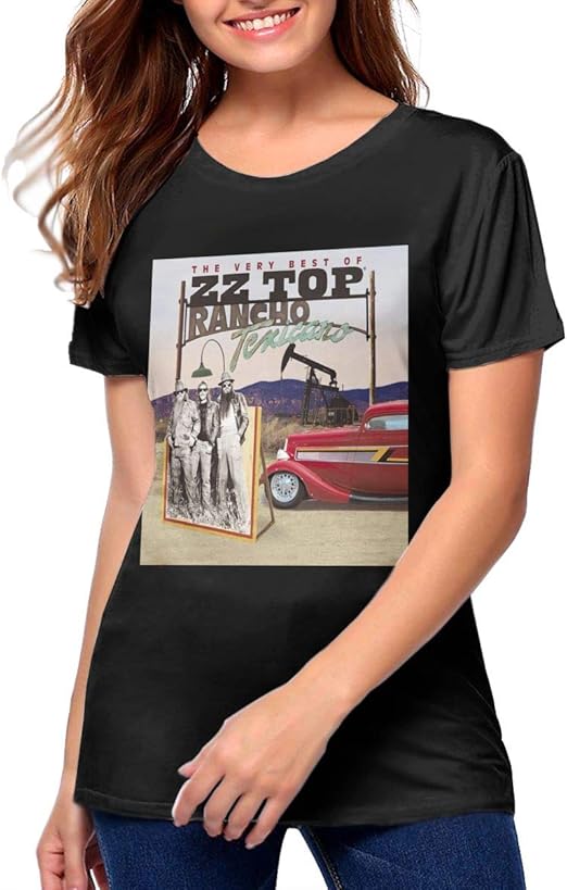 ZZ Top Casual Woman Pattern Short Sleeve TShirt Black at Amazon Women