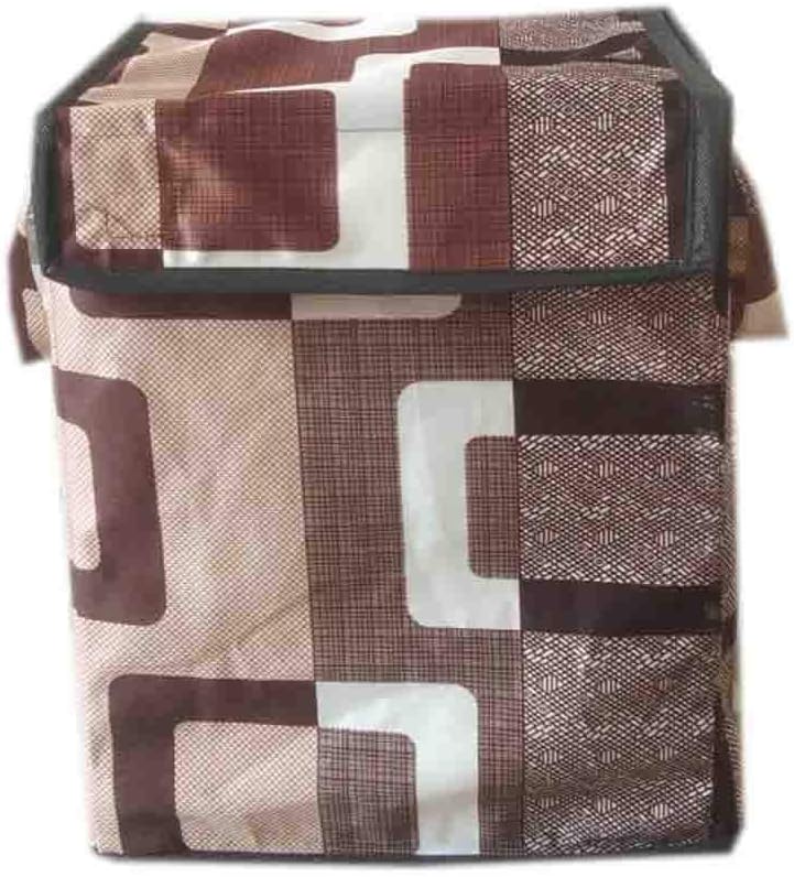 AS2Retail Laundry Square Shape Basket Bag/Foldable/Multipurpose/Carry Handles/Zippered Lid for Home, Cloth Storage (Colour and Print Might)