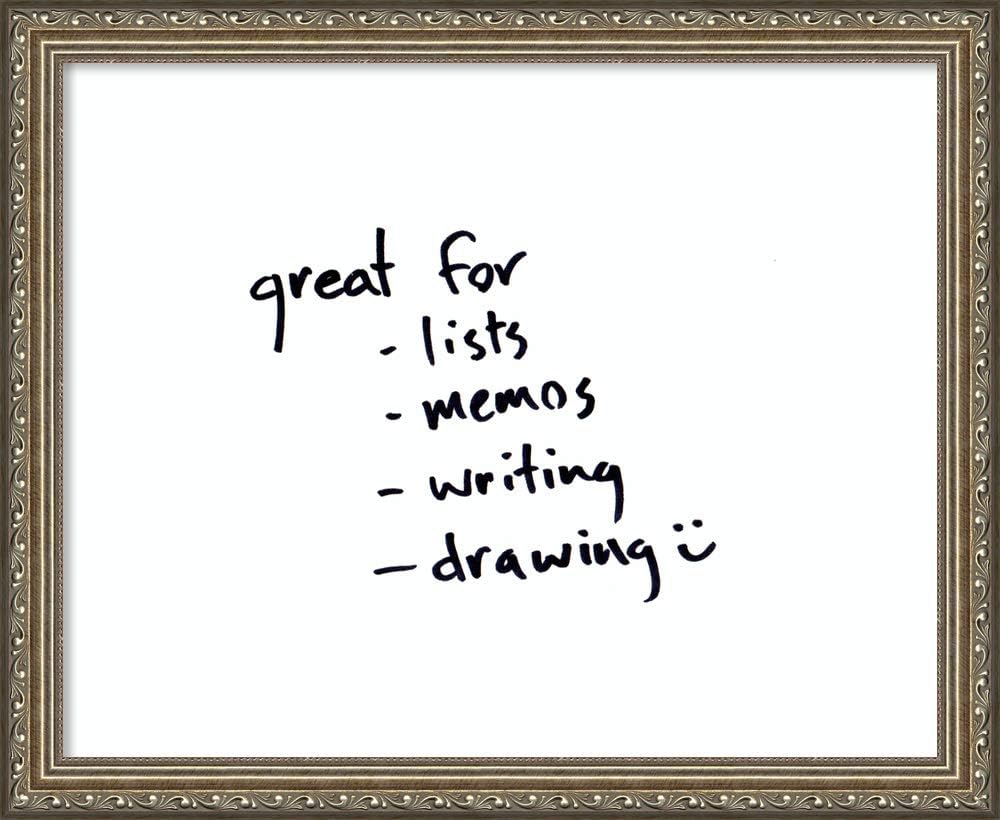 Framed Glass White Board | Glass Dry Erase Board Small White, Parisian Silver | Traditional Framed Home Office Board | Framed Organization Board | Small 22.25 x 18.25 in.