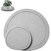 HOME EDIT Plant Saucer - Quick Dry Diatomaceous Earth Plant Saucers for Indoors Plant Water Catcher Tray, 2 Pack Water Absorbing Stone Plant Trays for Pots - 7&12 Inch Plant Saucer, Light Grey
