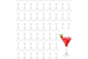 48 Sets 5 Oz Plastic Martini Glasses Cocktail Glasses Tall Mini Cups, Margarita Cups Perfect for New Year Party Wine Desserts