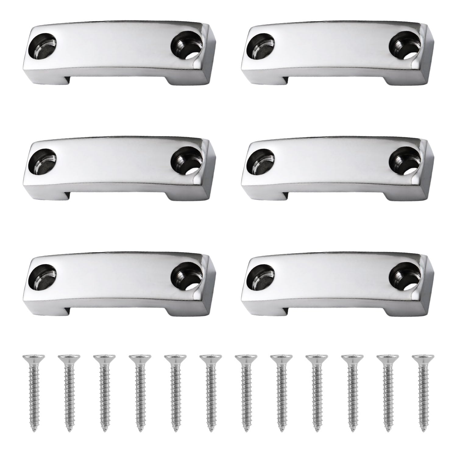 PEUTIER 6pcs SS 316 Bimini Top Strap Pad Eyes, 25mm / 1 Inch Stainless Steel Kayak Tie Down Eyelets Heavy Duty Loops with Screws for Jeep Corvette, Buggy, Kayak, Boat (Webbing Excluded)