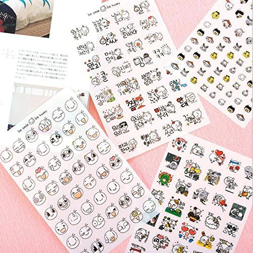 Vann92(TM) 6 sheets Happy Smile Life Cartoon Mini Stickers Student Stationery Album Letter Notebook Decor Stick LKids Gift