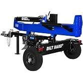 BILT HARD Full Beam 30-Ton Horizontal/Vertical Gas Powered Hydraulic Log Splitter with 223cc OHV Engine, 2" Ball Coupler, 16" DOT Tires, 2 Stage Gear Pump, Firewood Splitting Machine with Auto Return