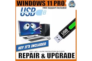 USB Compatible with Windows 11 professional 64 Bit USB With Key, Recovery, Restore, Repair Boot Disc, and Install to Factory 