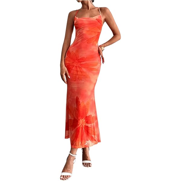 knee length dresses for ladies Reina Tiered Mesh Floral Maxi Dress – VICI