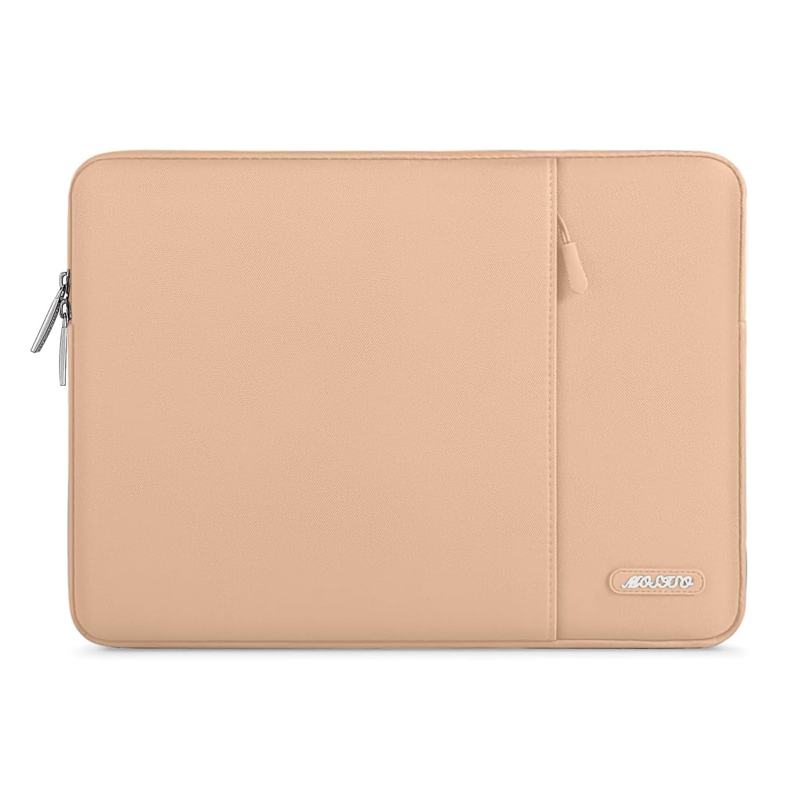 Photo 1 of MOSISO Laptop Case 13.3 inch, 13-13.3 inch Laptop Sleeve Compatible with MacBook Air/Pro 13 / Pro 14, HP Dell ASUS Lenovo Notebook, Polyester Vertical Computer Sleeve Bag with Pocket, Peach Fuzz