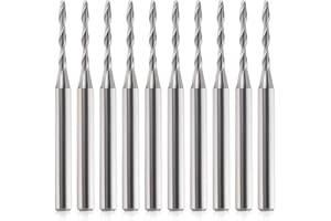HOZLY 10 PCS CNC Router Bit Ball Nose End Mill, 1/8" Shank 1/16" Cutting Dia 1/2" Cutting Length, Spiral Milling Cutter Engraving Carving Tool for Wood PVC MDF Hardwood