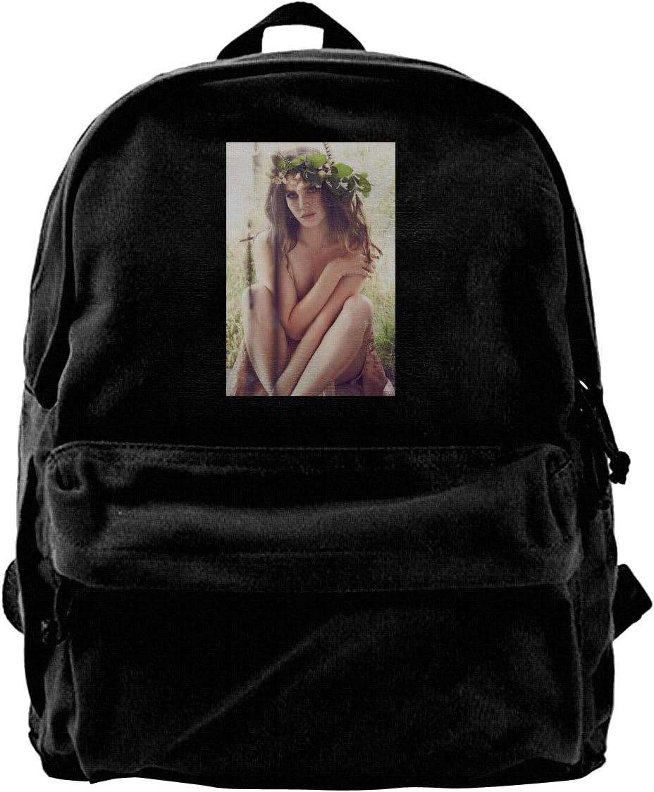 WUHONZS Canvas Backpack Lana Del Rey Naked Flower Rucksack Gym Hiking Laptop Shoulder Bag Daypack for Men Women