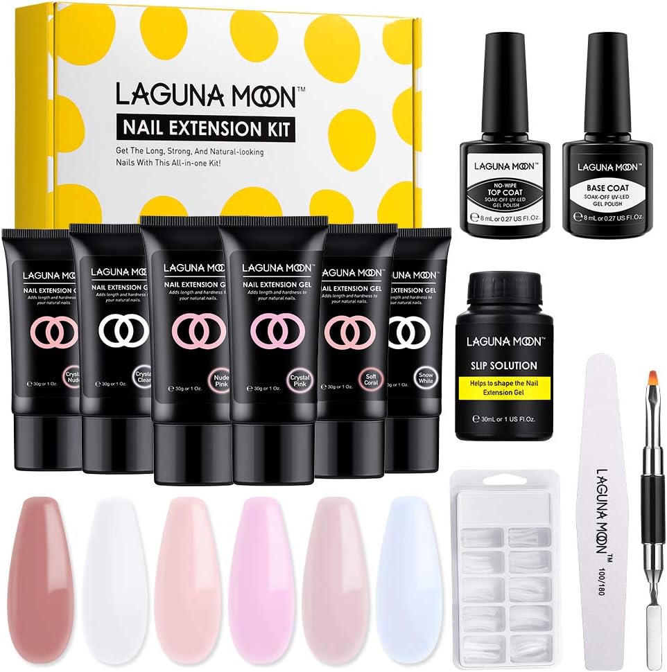 Lagunamoon Gel Nail Extension Kits 6 Colours Polygel Nail Starter Kit