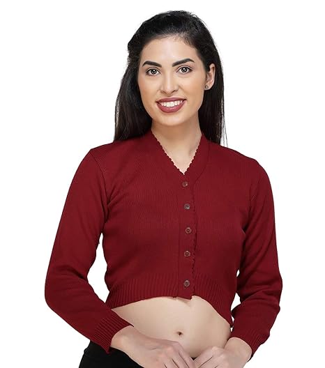 V- Neck Women Half Sleeves Stitched Blouse
