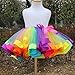 TRADERPLUS Little Girls Layered Rainbow Ribbon Tutu Skirt Dress Ballet Tiered