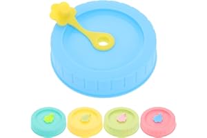 Milisten Wide Mouth Silicone Jar Lids with Straw Hole 5Pcs Reusable Colorful Mason Jar Covers for Drinkware