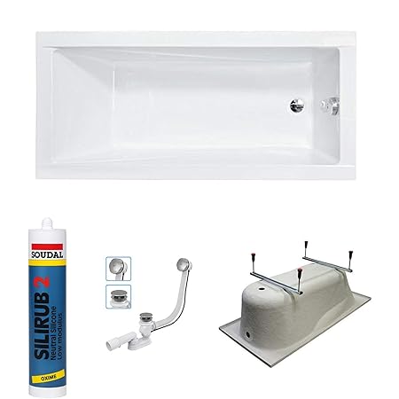 Premium MODERN Rechteck Badewanne Acryl 120x70 cm / 130x70 cm / 140x70 cm 150x70 cm 160x70 cm / 170x70 cm mit/ohne Schürze - 