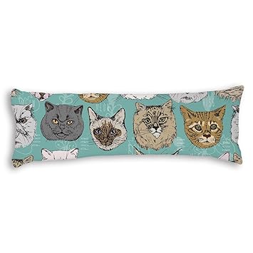 Amazon Com Veronicaca Cute Cats Custom Cotton Body Pillow Covers