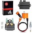 Starter Relay and Ignition Coil Igniter CDI Spark Plug Compatible with Yamaha Raptor 350 2004-2013 1D0-81940-02-00
