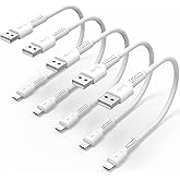 6 inch iPhone Charge Cable Short, 0.5ft 5Pack USB to Lightning Cord for Fast Charging Stations Compatible with Apple iPhone 1