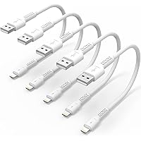 6 inch iPhone Charger Cable Short, 5Pack USB to Lightning Cord Compatible with Apple iPhone 13 12 11 Pro Max Xs Xr X 8 7 6 Pl