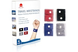 MT Healthy Minter 8 Pcs Travel Motion Sickness Relief Wrist Bands, Sea Motion Sickness Wristbands, Travel Essentials for Camping/Cruise Ship/Airplane