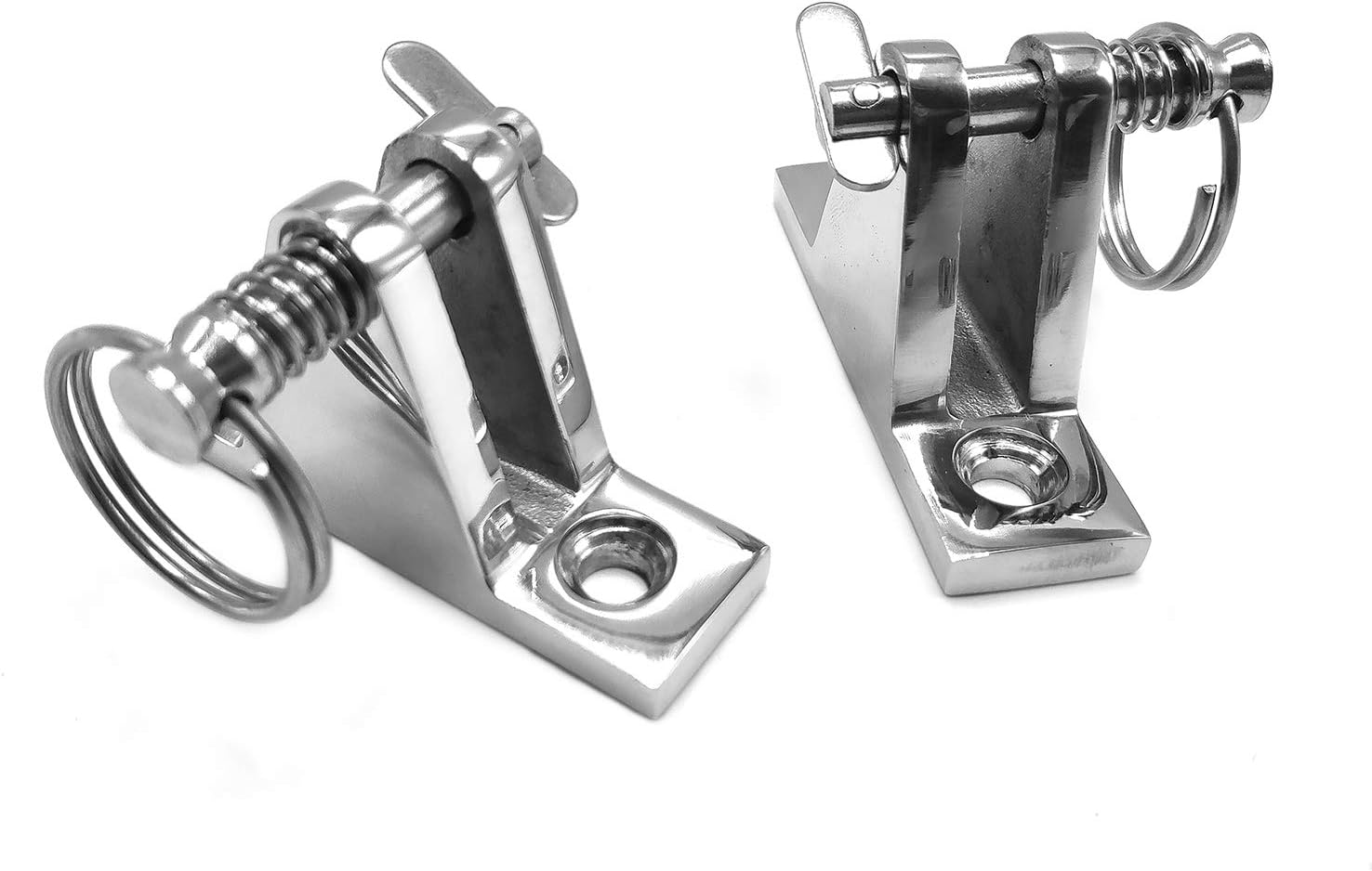Amadget 4 Pack Bimini Top 90°Deck Hinge with Removable Pin, 316 Stainless Steel Marine Boat Hinge Mount Bimini Top Fitting Hardware : Sports & Outdoors