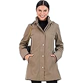 Jones NY Rain Jacket Women - Women's Spring Jacket with Hood - Long Womens Rain Coat - Waterproof Windbreaker for Women