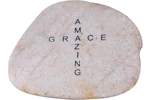 Holy Land Market - Amazing Grace Cross Extra Large Engraved Natural Stones from The Holy Land : 4-5 Inches