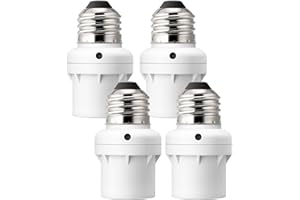 DEWENWILS Light Sensor Socket, Dusk to Dawn Sensor Socket, Light Bulb Socket for Light Fixtures, Compatible with Incandescent/CFL/LED/Halogen Bulbs, 4 Pack, ETL Listed