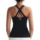 RUNNING GIRL Tank top with Built in Bra for Women,Compression Shirts Crisscross Back Workout Yoga Tops