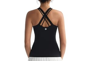RUNNING GIRL Tank top with Built in Bra for Women,Compression Shirts Crisscross Back Workout Yoga Tops