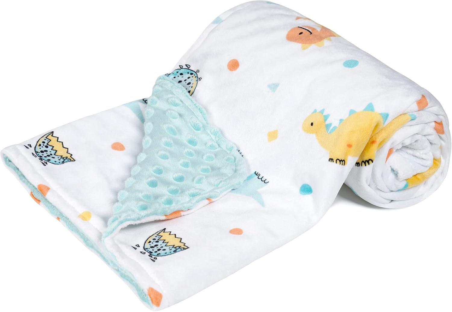 DaysU Minky Baby Blanket, Super Soft Baby Receiving Blanket with Dotted Backing, Printed Animal Baby Bed Blankets for Boys, Dinosaur, Blue, 30x40 Inches: Kitchen & Dining
