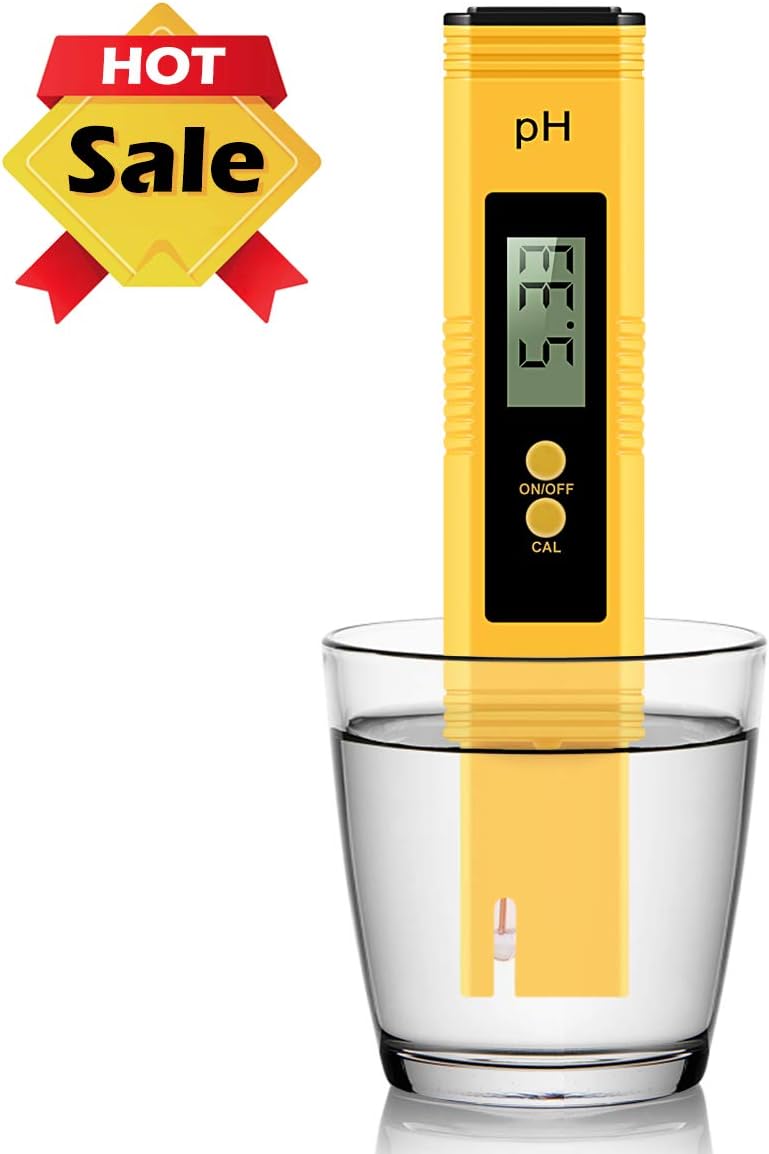 DAPRIL PH Meter Digital Water Quality Tester, ATC 0-26 pH Measurement Range, Pocket Size (Household Drinking Water, Hydroponics, Aquariums, Swimming Pools) (Yellow)