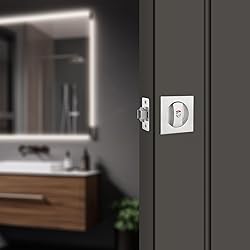 Malimali Pocket Door Lock, Brushed Steel Pocket