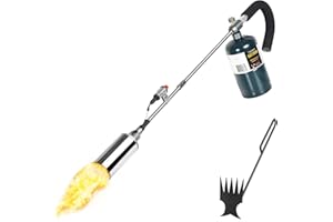 GasBRUH Propane Torch Weed Burner, 35" Long Arm Weed Torch Include a Weed Rake, Fire Starter, Charcoal Starter, Blow Torch wi