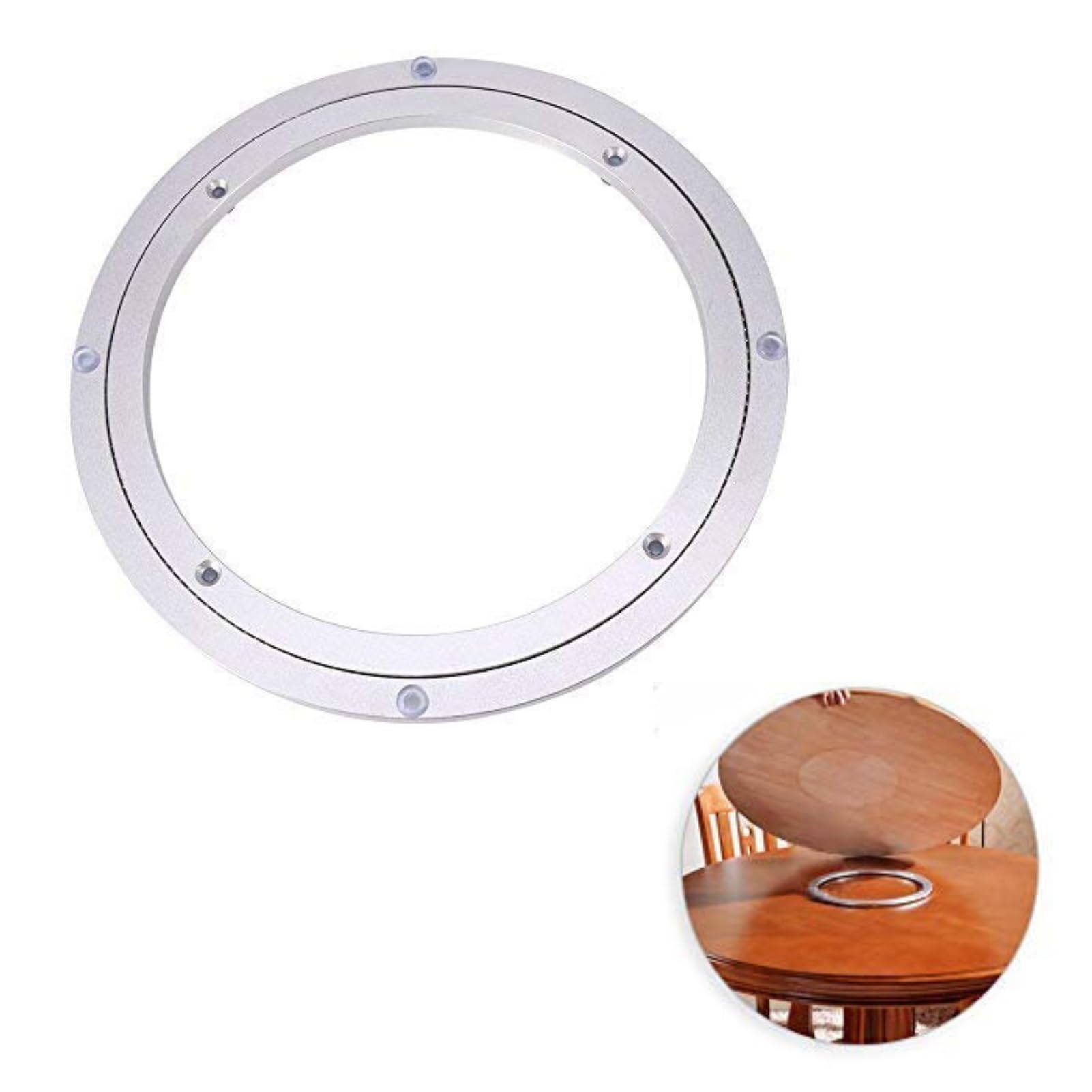 DEWIN Table Bearing Swivel Turntable, Heavy Duty Aluminium Alloy Rotating Bearing Turntable Smooth Swivel Plate for Round Dining Table (Size : 4)
