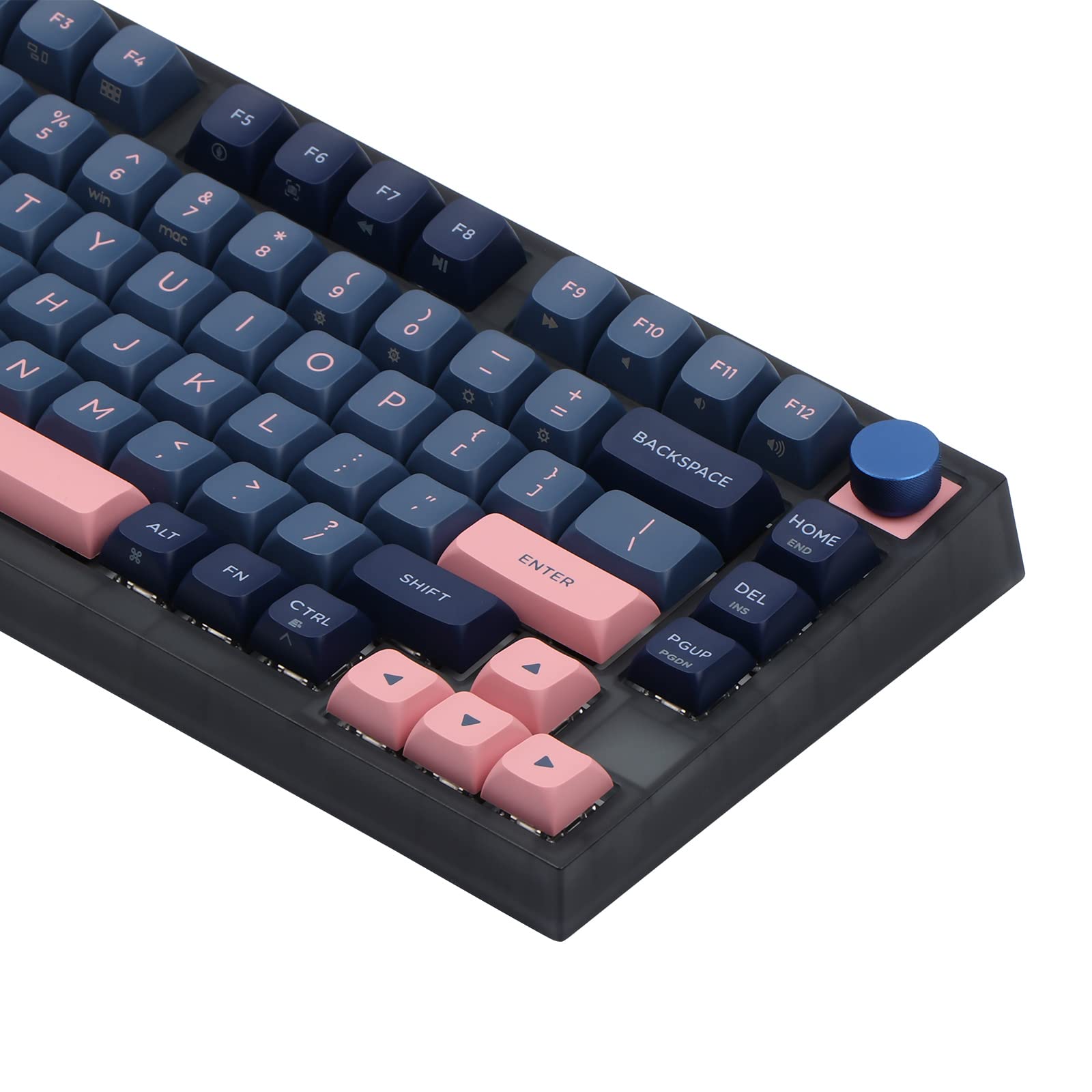 EPOMAKER SKYLOONG GK75 Gaming Keyboard Gasket Mount Mechanical Keyboard Wired Hot Swap Programmable Keyboard with A Rotary Knob Win/Mac Compatible (Gateron Optical Red, GK75 Blue)