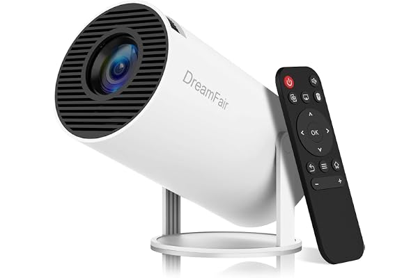 Mini Projector with WiFi and Bluetooth, 4K 1080P Support Portable Projector, 180ANSI, Android 13, Auto Keystone Correction, 30"-200" Screen Video Projector for Laptop, PC, Smartphone